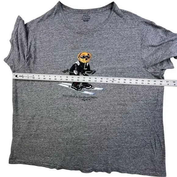 Polo Bear by Ralph Lauren T-Shirt Ski Shirt Size 2XB Gray Short Sleeve Skiing - Picture 5 of 6